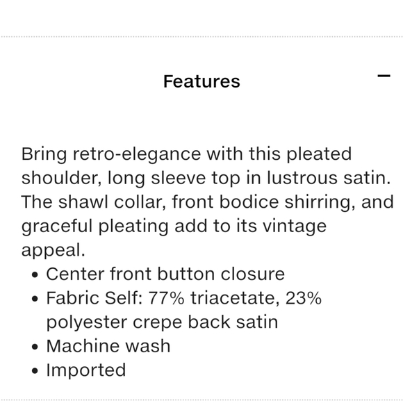 NWT BCBG Satin Pleated Button Top - Picture 2 of 8